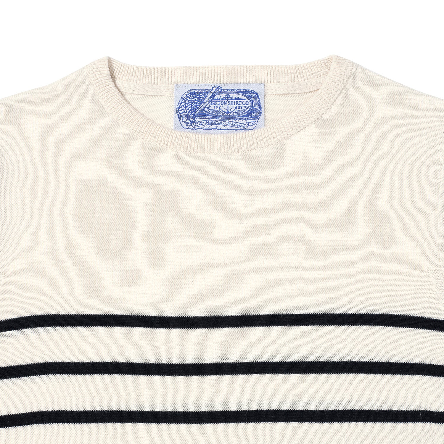 The Fine Knit Breton Crew – Ecru
