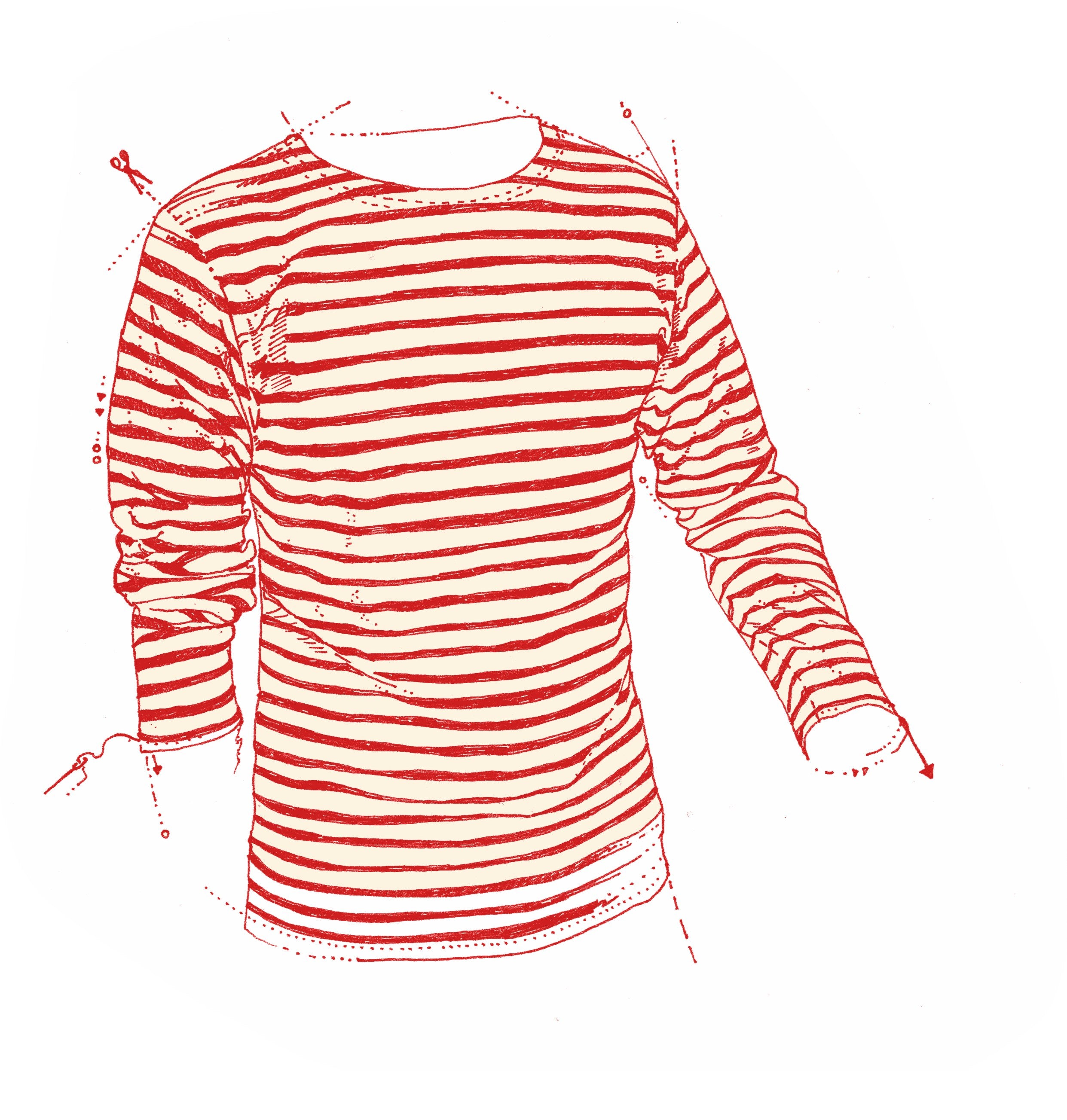 Mens Breton Rouge Red Shirt Illustration