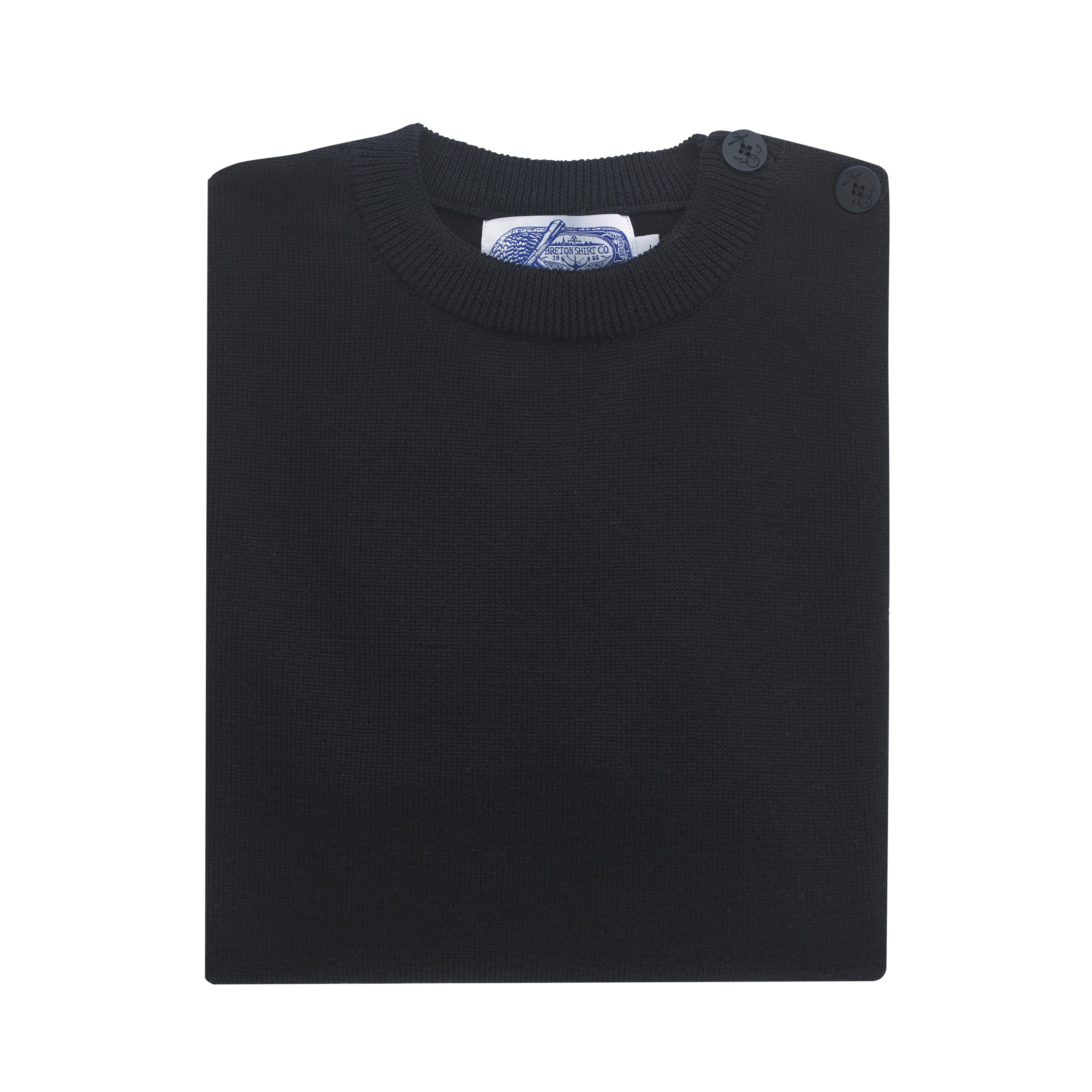 Merino Wool Breton Navy Sweater