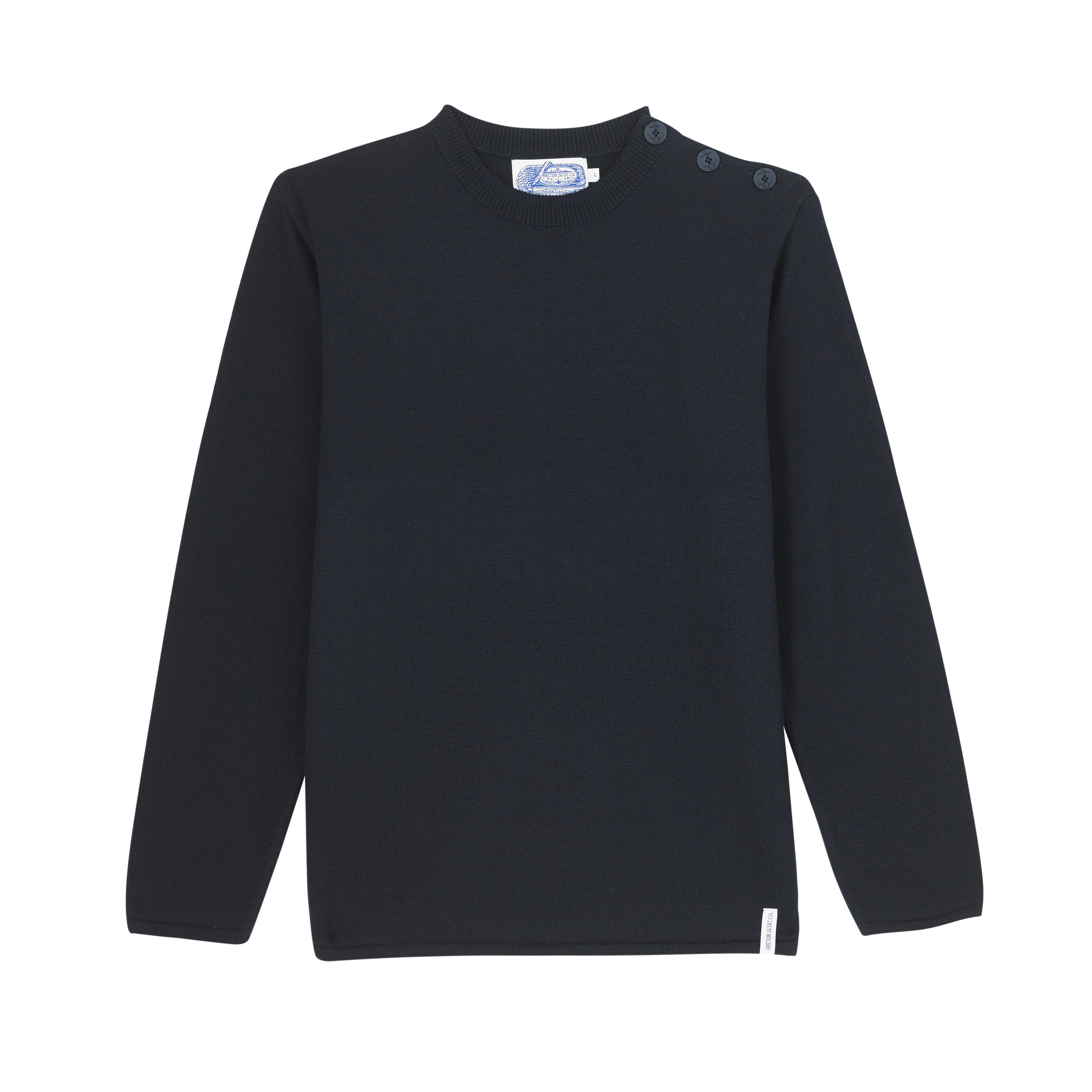 Merino Wool Breton Navy Sweater