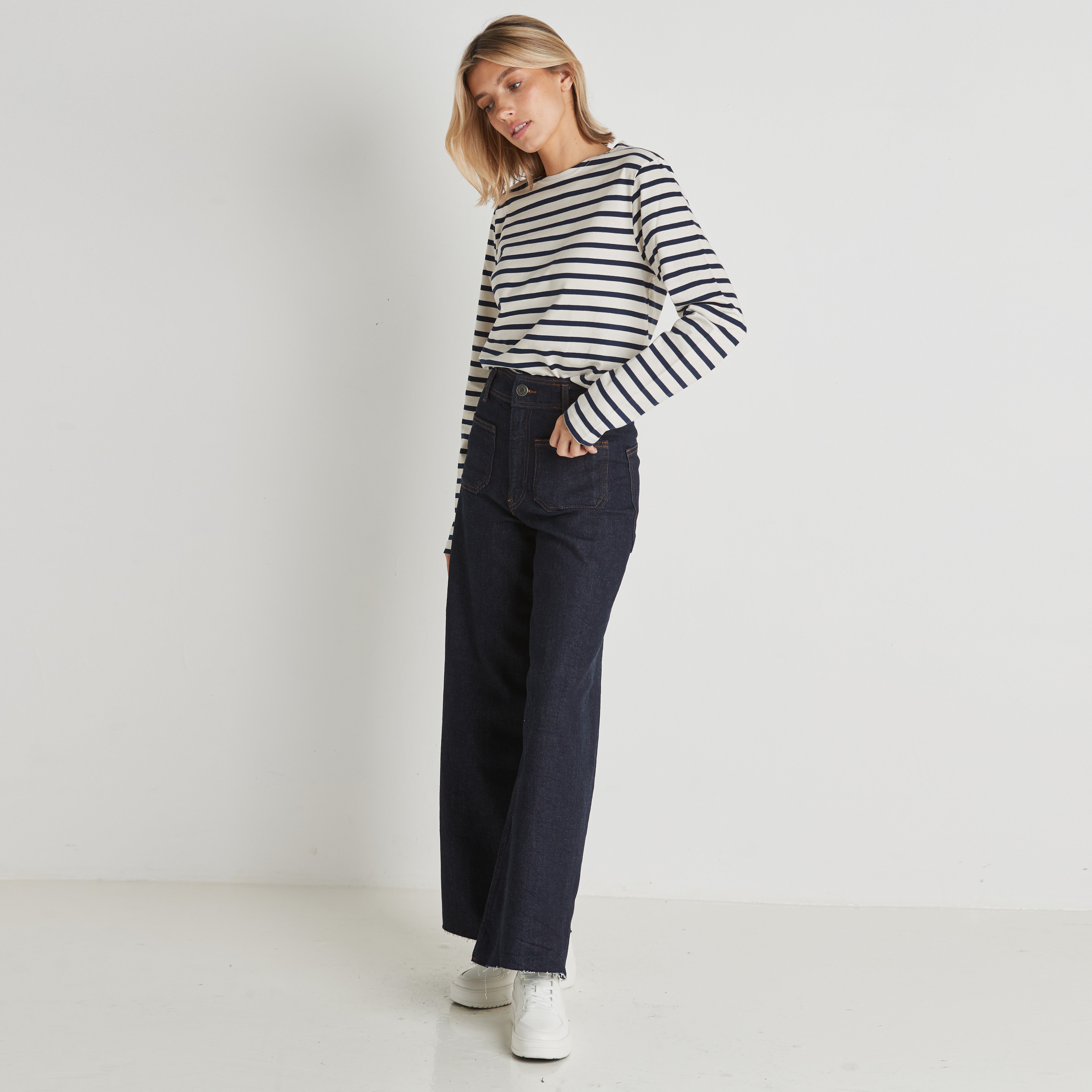 unisex breton shirt cotton