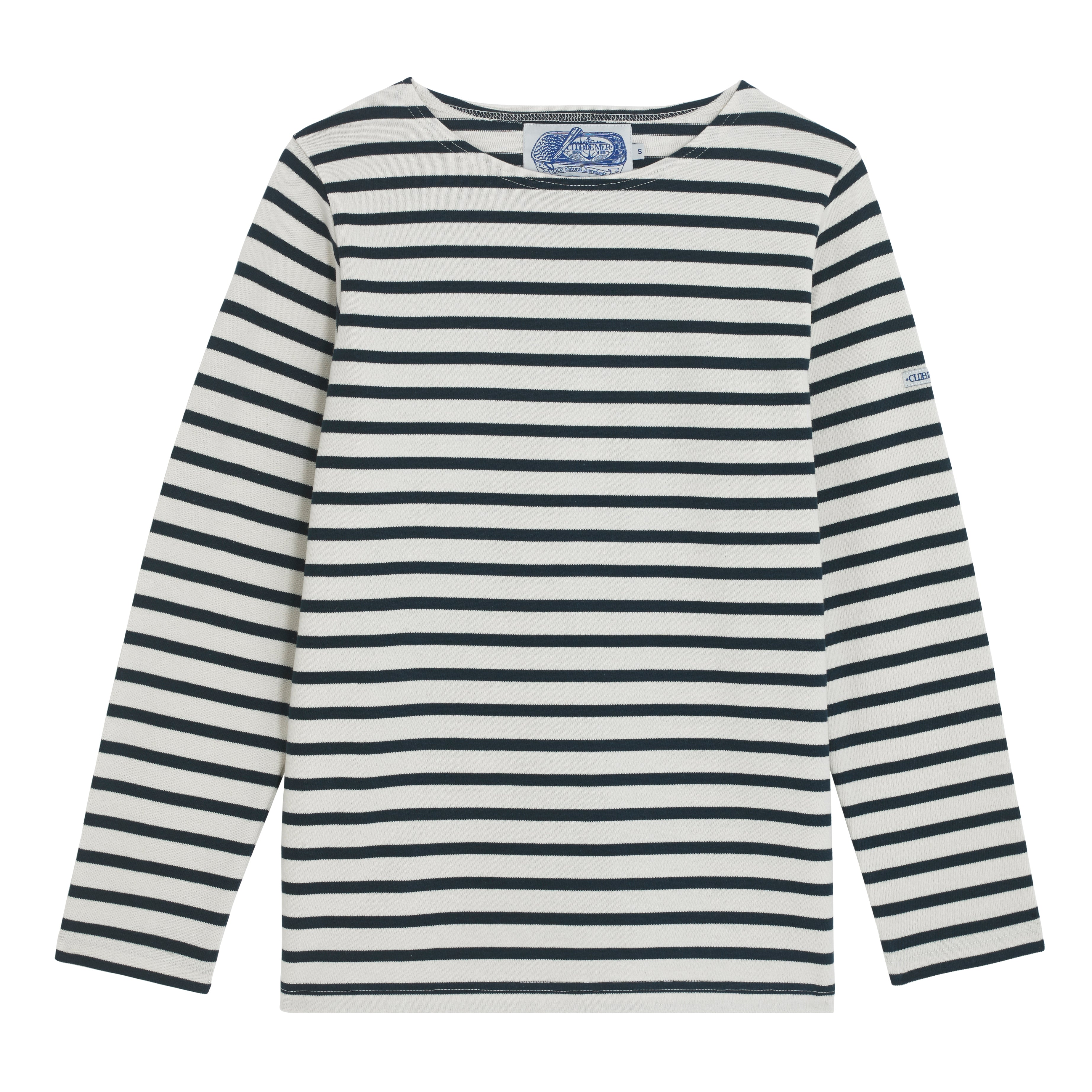 submariner breton shirt navy ecru stripe