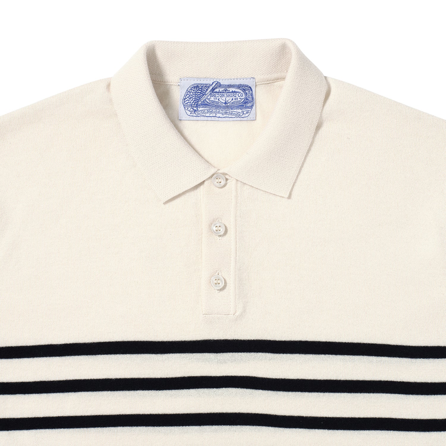 The Breton Knit Polo – Ecru