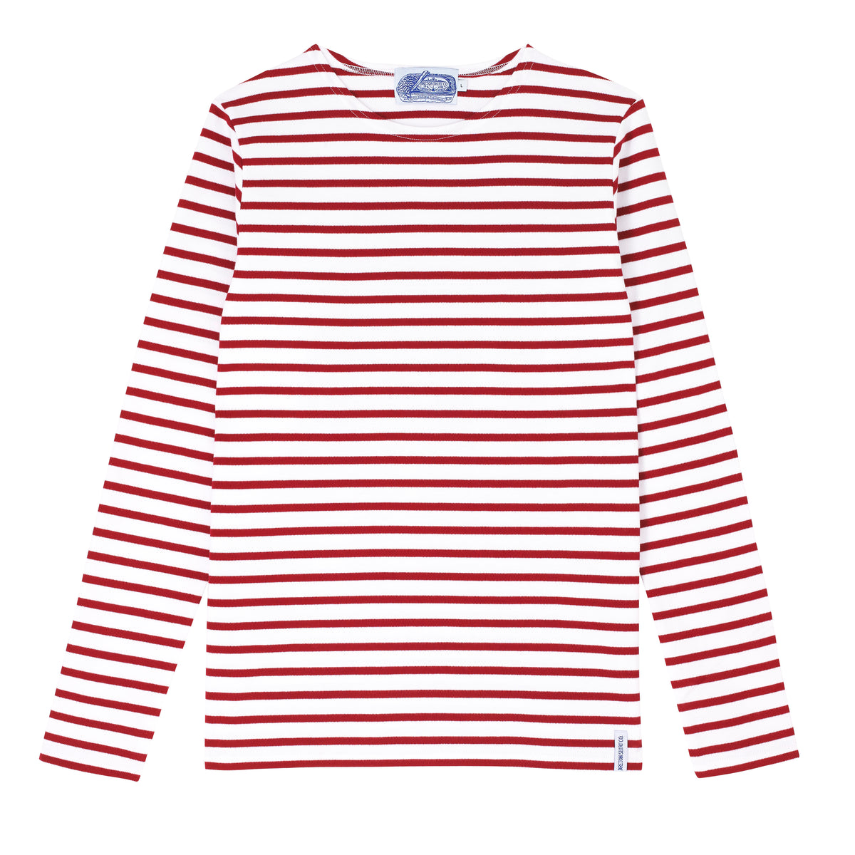 The Breton Rouge | Unisex Long Sleeve Breton Shirt | Ecru Rouge